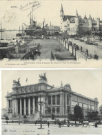 ANVERS : Débarcadère,place & Musée Du Steen Et Vue Sur Le Promenoir + Le Musée Royal. (2 Cartes Impeccables) - Antwerpen