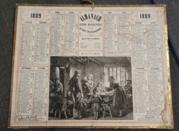 Calendrier PTT ALMANACH 1889 Des Postes Et Télégraphes 45 Loiret - Retour De Pêche - Groot Formaat: ...-1900