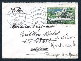 RC 27118 FRANCE PARIS B.C.M. / ETRANGER OBLITERATION MECANIQUE SUR LETTRE POUR ALGERIE PUIS MONACO - BONNE DESTINATION - Cachets Militaires A Partir De 1900 (hors Guerres)