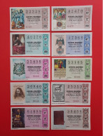 AÑO 1974 COMPLETO LOTERÍA NACIONAL ESPAÑA, SÁBADOS, TODOS LOS DECIMOS DEL AÑO - Lotterielose