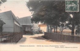 VILLENEUVE-la-GARENNE (Hauts-de-Seine) - Entrée Des Usines D'Automobiles Ariès - Tirage Couleurs - Voyagé 1907 (2 Scans) - Villeneuve La Garenne