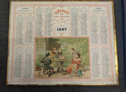 Calendrier PTT ALMANACH 1897 Des Postes Et Télégraphes 45 Loiret - Pêche à La Ligne - Tamaño Grande : ...-1900