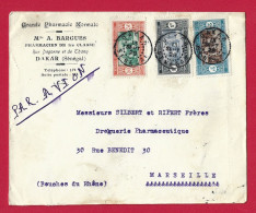 !!! AOF, LETTRE PAR AVION DE DAKAR, SÉNÉGAL POUR MARSEILLE DE 1928 - Covers & Documents