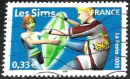 TIMBRE N° 3851   -   LES SIMS -  OBLITERE  -  2005 - Used Stamps
