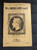 Les Constances Du 20c. Empire Lauré, Type II  Etudes N°11 - Fontaine Et Fromaigeat - Handbücher