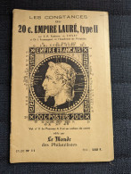 Les Constances Du 20c. Empire Lauré, Type II  Etudes N°11 - Fontaine Et Fromaigeat - Handboeken
