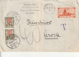 Sarre Lettre Saarbrücken Taxée En Suisse 1931 - Cartas & Documentos