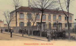 VILLENEUVE-la-GARENNE (Hauts-de-Seine) - Sortie Des Ecoles - Carte Toilée Couleurs - Voyagé 1908 (2 Scans) - Villeneuve La Garenne