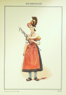 Costume Auvergne Vichy (03)Fileuse Signé  Illustré Par P.A Leroux XXème - Berühmtheiten