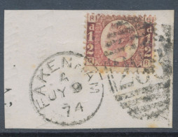 GB QV ½d Plate 6 (GR) Superb Used On Piece With Duplex „FAKENHAM / 288“, Norfolk Now Cambridgeshire (4VOD, Time Code „A“ - Used Stamps