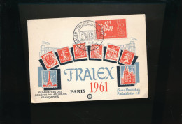 Sur Carte Postale FRANCE Salon Philatélique FRALEX PARIS 1961 - Expositions Philatéliques