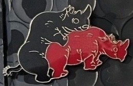 RHINOCEROS NOIR ET ROUGE - RED AND BLACK - RHINO - AMOUR - LOVE - (21) - Animali