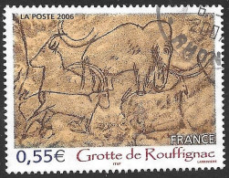 TIMBRE N° 3905   -   TABLEAU GROTTE DE  ROUFFIGNAC -  OBLITERE  -  2006 - Gebraucht