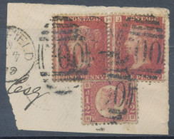 GB QV ½d Plate 11 (HB) Together With Rare 1d Plate 214 (pair BI-BJ, Nice VARIETIES: MISPERFORATED) VFU On Piece - Gebraucht