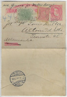 Brazil 1894 Postal Stationery Permanbuco - Genoa Italy - Altona Germany Via Matteo Bruzzo Fast Italian Steam Navigation - Postal Stationery