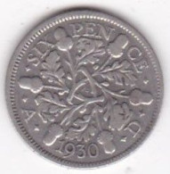 Grande Bretagne. 6 Pence 1930. George V, En Argent, KM# 832 , TTB/VF - H. 6 Pence