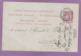 ENTIER POSTAL AVEC REPIQUAGE "FABRIQUE DE BOUTONS COROZO",BRUXELLES,1893. - Tarjetas 1871-1909