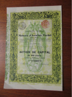 BELGIQUE - BRUXELLES 1912 - AVIATION - STE BELGE DES MOTEURS D'AVIATION VERDET - ACTION DE 100 FRS - BELLE DECO - Autres & Non Classés