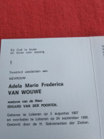 Doodsprentje Adela Marie Frederica Van Wouwe / Lokeren 2/8/1907 24/9/1988 ( Edgard Van Der Poorten ) - Religione & Esoterismo