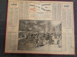 Calendrier PTT ALMANACH 1907 Des Postes Et Télégraphes 45 Loiret - L'orage Sur La Plage - Oberthur - Grand Format : 1901-20