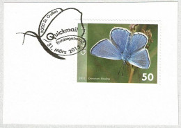 Schweiz / Helvetia 2015, Stempel Ersttag Quickmail St. Gallen, Privatpost, Schmetterling / Papillon / Butterfly  - Mariposas
