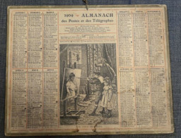 Calendrier PTT ALMANACH 1909 Des Postes Et Télégraphes 45 Loiret - Une Cible Improvisée - Oberthur - Tamaño Grande : 1901-20