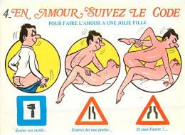 HUMOUR - EN AMOUR SUIVEZ LE CODE - Carte N° 4 Pour Faire L'Amour à Une Jolie Fille (cpsm) - Humor