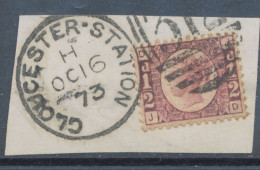 GB QV ½d Plate 5 (JD) Very Fine Used On Piece With Scarce Duplex „GLOUCESTER-STATION / 312“, Gloucestershire (4VODE, Tim - Used Stamps