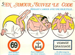 HUMOUR - EN AMOUR SUIVEZ LE CODE - Carte N° 5 Pendant L'Amour Avec  Une Jolie Fille (cpsm) - Humour