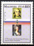 MALDIVES - 1v - MNH - Louis The Future King Of France Marries Marie Antoinette - French Revolution - Royal. Feur-de-lys - Familles Royales