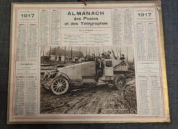 Calendrier PTT ALMANACH 1917 Des Postes Et Télégraphes 45 Loiret - Chasse Aux Avions - Oberthur - Tamaño Grande : 1901-20