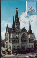 Colombie 1952 / 1965 Y&T 474 Sur Carte Maximum. Centenaire De La Ville De Manizales. La Cathédrale - Iglesias Y Catedrales