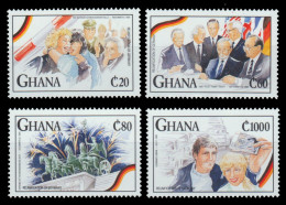 Ghana 1992 - Mi-Nr. 1641-1644 ** - MNH - Wiedervereinigung Deutschlands - Ghana (1957-...)