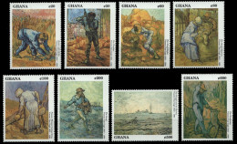 Ghana 1991 - Mi-Nr. 1533-1540 ** - MNH - Gemälde - Van Gogh - Ghana (1957-...)