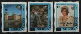 Sierra Leone 1985 - Mi-Nr. 841-843 ** - MNH - Mit Aufdruck - Neuer Wert - Sierra Leona (1961-...)