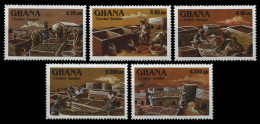 Ghana 1991 - Mi-Nr. 1511-1515 ** - MNH - Fischräucherei - Ghana (1957-...)