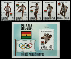 Ghana 1984 - Mi-Nr. 1048-1052 A & Block 109 ** - MNH - Olympia Los Angeles - Ghana (1957-...)