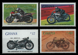 Ghana 1985 - Mi-Nr. 1102-1105 ** - MNH - Motorrad / Motor Bikes - Ghana (1957-...)