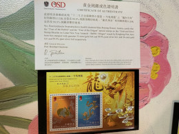 Hong Kong Stamp 2012 Gold And Silver Rabbit Dragon - Año Nuevo