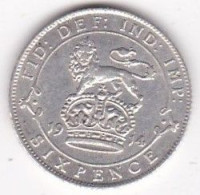 Grande Bretagne. 6 Pence 1914. George V, En Argent, KM# 815, UNC - H. 6 Pence