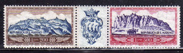 REPUBBLICA DI SAN MARINO 1958 POSTA AEREA AIR MAIL VEDUTA MONTE TITANO VIEW STRISCIA SERIE COMPLETA STRIP SET MNH - Luchtpost