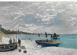 Art - Peinture - Claude Monet - La Plage De Sainte Adresse - Temps Gris - CPM - Voir Scans Recto-Verso - Pintura & Cuadros