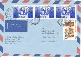 Tanzania Air Mail Cover Sent To Germany Dar Es Salam 24-9-1980 Topic Stamps - Tansania (1964-...)