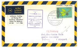 P2907 - ISLANDIA/SPAIN 1ST FLIGHT LUFTHANSA 1966 TO PALMA DE MALLORCA, ICELAND DISPATCH, NOT CATALOGUED IN EDIFIL!!!! NI - Aviones