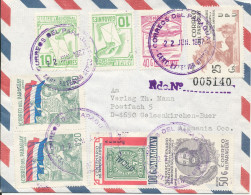 Paraguay Registered Air Mail Cover Sent To Germany 22-6-1987 With More Topic Stamps - Paraguay