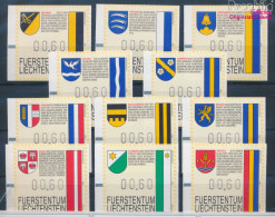 Liechtenstein ATM1-ATM11 (kompl.Ausg.) Postfrisch 1995 Gemeindewappen Automatenmarken (10373749 - Neufs