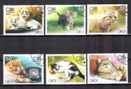 Cuba 2007 Chats (15) Yvert N° 4446 à 4451 Oblitérés Used - Used Stamps