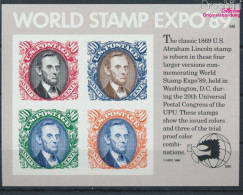 USA Block21 (kompl.Ausg.) Postfrisch 1989 Briefmarkenausstellung - Lincoln (10348697 - Neufs