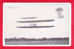 Aviation-251A15 L'aviateur WRIGHT En Plein Vol, En Médaillon Image Du Pilote, Cpa  - Airmen, Fliers