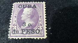 CUBA- I--1900-30  3  C.    DAMGALI USA KÜBASI  SÜRSARJLI - Used Stamps